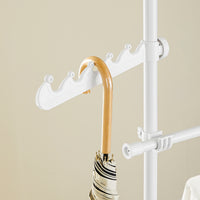 SoBuy FRG109-II-W Telescopic Appendiabiti da Terra, Robusto Stand Appendiabiti con Aste, Armadio Aperto Regolabile per Camera da Letto, Porta Abiti Bianco