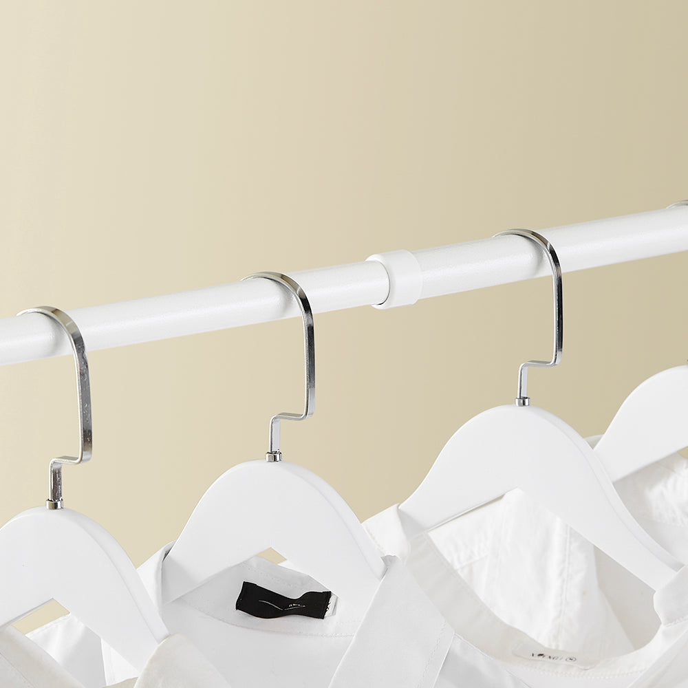 SoBuy FRG109-II-W Telescopic Appendiabiti da Terra, Robusto Stand Appendiabiti con Aste, Armadio Aperto Regolabile per Camera da Letto, Porta Abiti Bianco