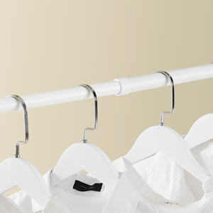 SoBuy FRG109-II-W Telescopic Appendiabiti da Terra, Robusto Stand Appendiabiti con Aste, Armadio Aperto Regolabile per Camera da Letto, Porta Abiti Bianco