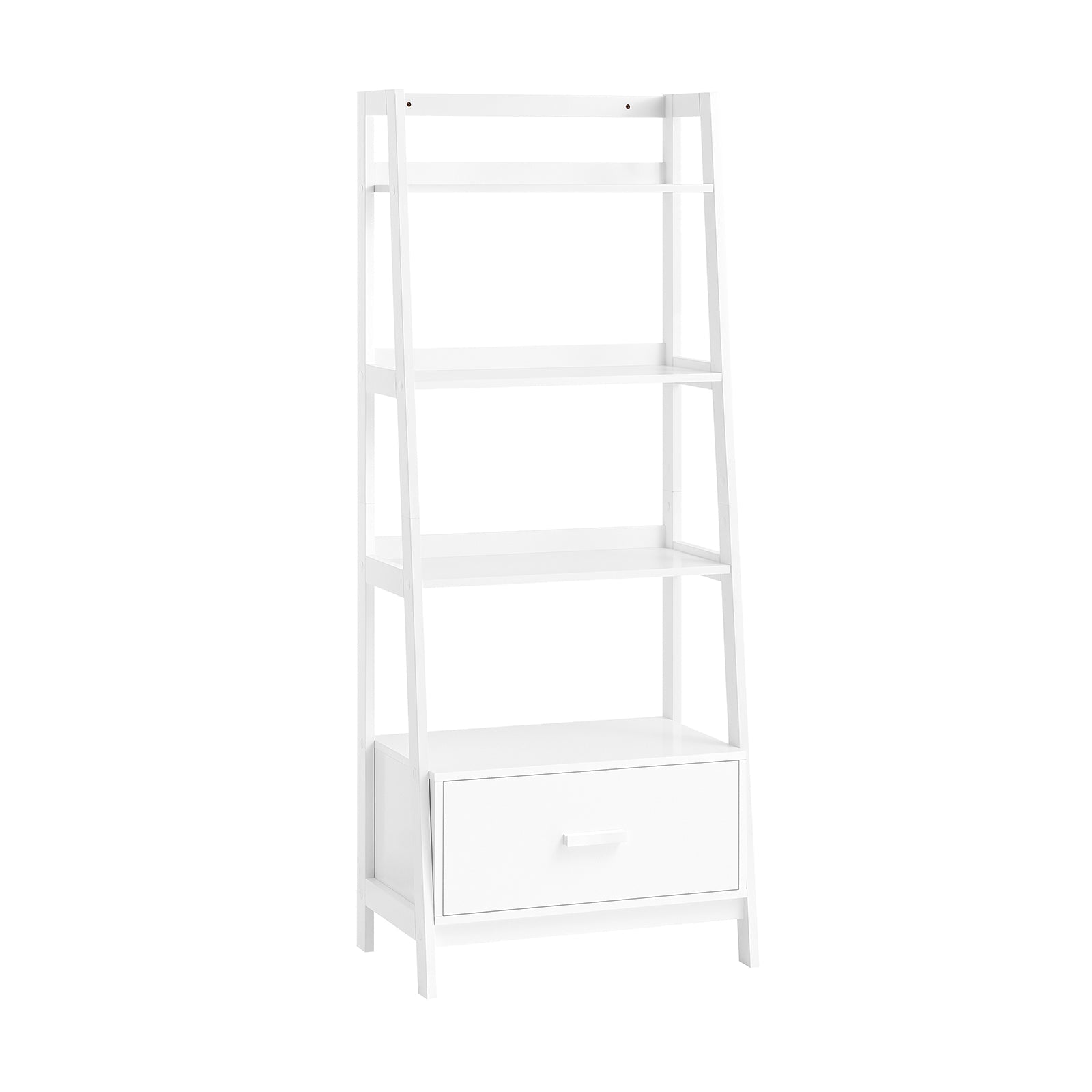 Scaffale a scala,Libreria,Mensole da angolo,Mensola porta CD,con Cassetto 64Lx40Px160A cm Bianco FRG116-W