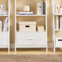 Scaffale a scala,Libreria,Mensole da angolo,Mensola porta CD,con Cassetto 64Lx40Px160A cm Bianco FRG116-W