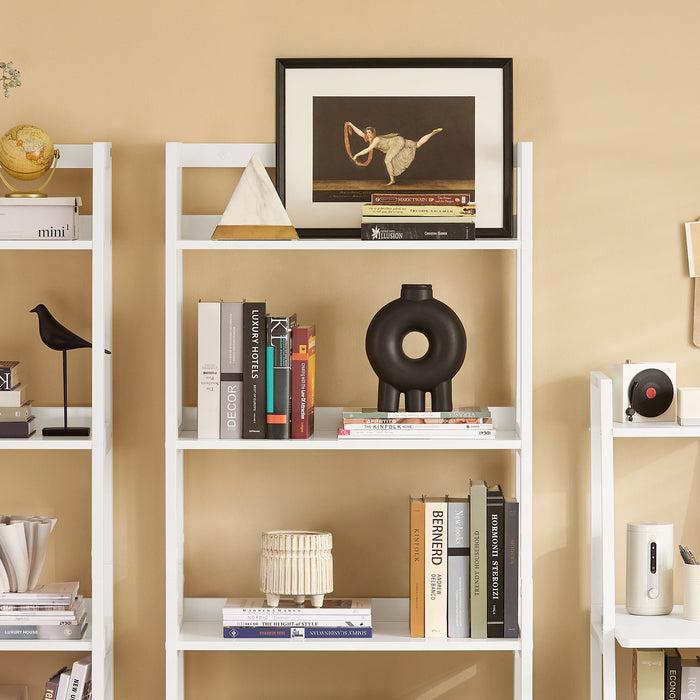 Scaffale a scala,Libreria,Mensole da angolo,Mensola porta CD,con Cassetto 64Lx40Px160A cm Bianco FRG116-W