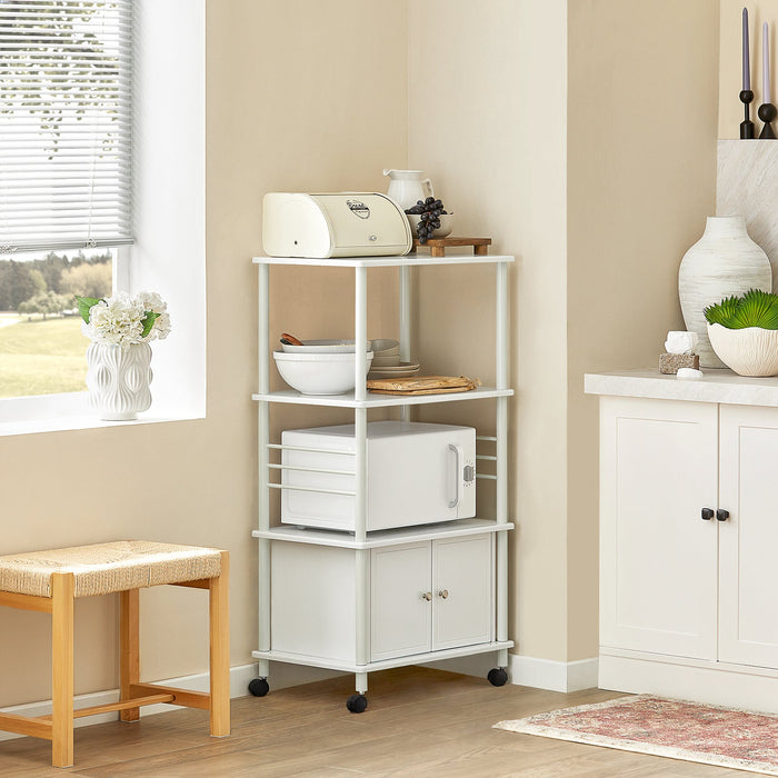 Mensole per Forno a microonde, Carrello da cucina, armadietto cucina Bianco FRG12-W