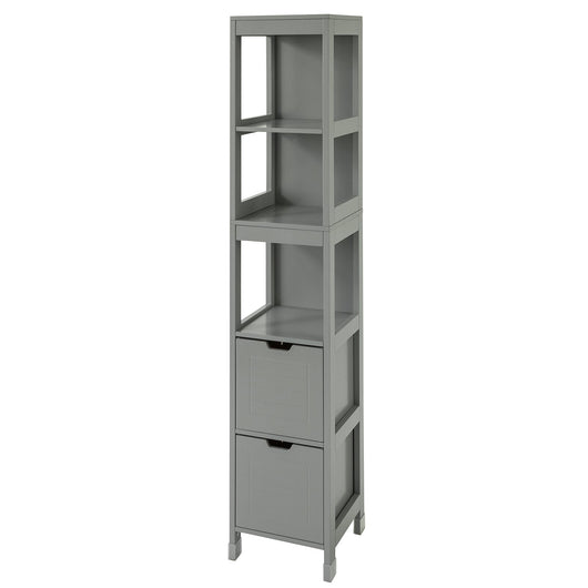 Mobiletto Bagno Colonna Bagno Cassettiera Bagno salvaspazio L30*P30*A145 cm Grigio Scuro FRG126-SG
