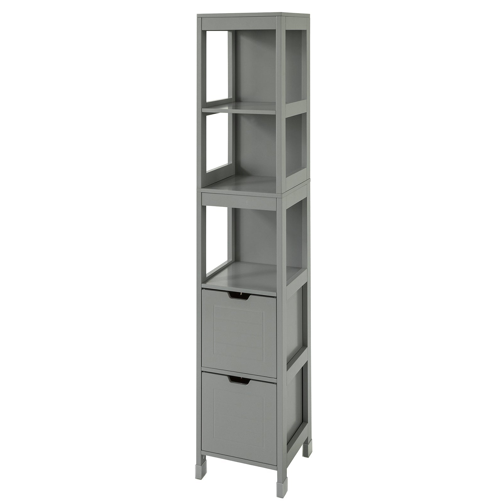 Mobiletto Bagno Colonna Bagno Cassettiera Bagno salvaspazio L30*P30*A145 cm Grigio Scuro FRG126-SG