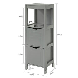 Mobile Bagno Colonna mobiletto Bagno salvaspazio Grigio L30*P30*A90 cm Grigio Scuro FRG127-SG