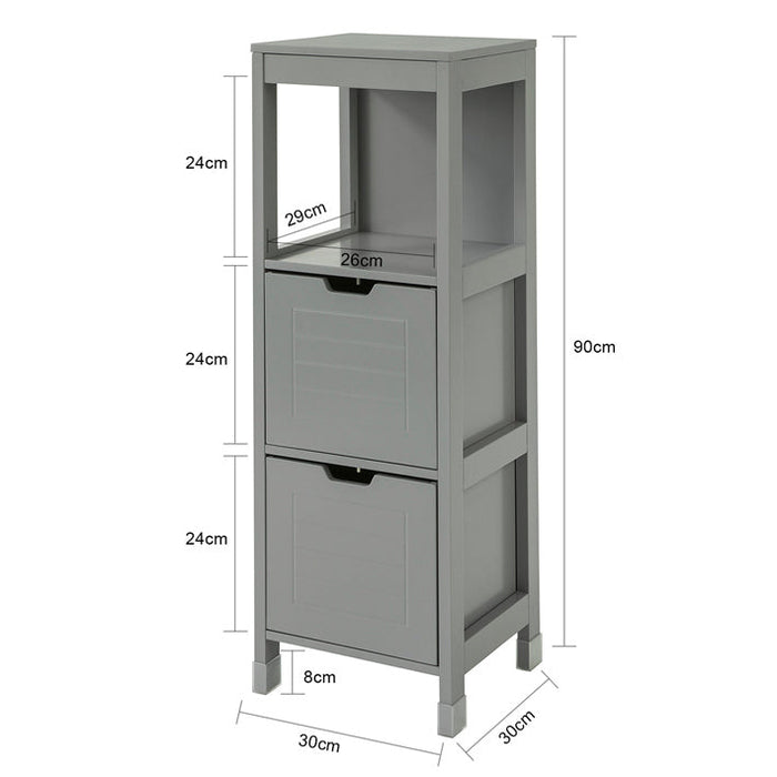 Mobile Bagno Colonna mobiletto Bagno salvaspazio Grigio L30*P30*A90 cm Grigio Scuro FRG127-SG