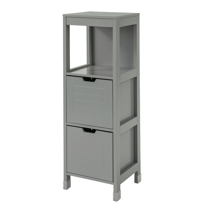 Mobile Bagno Colonna mobiletto Bagno salvaspazio Grigio L30*P30*A90 cm Grigio Scuro FRG127-SG