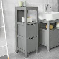 Mobile Bagno Colonna mobiletto Bagno salvaspazio Grigio L30*P30*A90 cm Grigio Scuro FRG127-SG