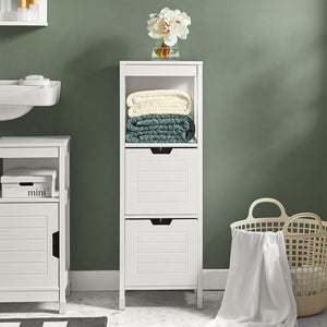 Mobile Bagno Colonna mobiletto Bagno salvaspazio Grigio L30*P30*A90 cm Bianco FRG127-W