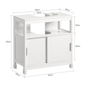 Mobile Sottolavabo Per Bagno con Poggiapiedi Sottolavabo Bagno Mobile Bagno Sottolavabo Bianco FRG128-II-W