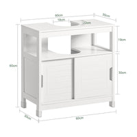 Mobile Sottolavabo Per Bagno con Poggiapiedi Sottolavabo Bagno Mobile Bagno Sottolavabo Bianco FRG128-II-W