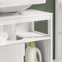 Mobile Sottolavabo Per Bagno con Poggiapiedi Sottolavabo Bagno Mobile Bagno Sottolavabo Bianco FRG128-II-W