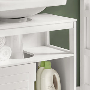 Mobile Sottolavabo Per Bagno con Poggiapiedi Sottolavabo Bagno Mobile Bagno Sottolavabo Bianco FRG128-II-W