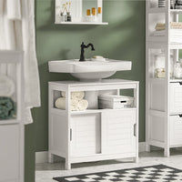 Mobile Sottolavabo Per Bagno con Poggiapiedi Sottolavabo Bagno Mobile Bagno Sottolavabo Bianco FRG128-II-W