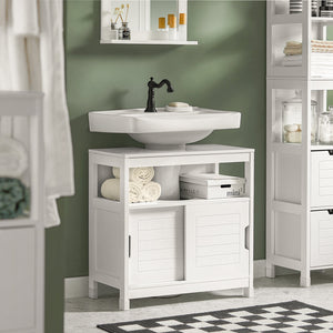 Mobile Sottolavabo Per Bagno con Poggiapiedi Sottolavabo Bagno Mobile Bagno Sottolavabo Bianco FRG128-II-W