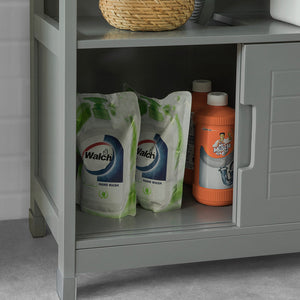 Mobile Sottolavabo Per Bagno con Poggiapiedi Sottolavabo Bagno Mobile Bagno Sottolavabo Grigio Scuro FRG128-SG