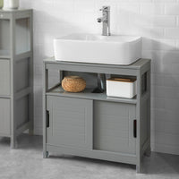 Mobile Sottolavabo Per Bagno con Poggiapiedi Sottolavabo Bagno Mobile Bagno Sottolavabo Grigio Scuro FRG128-SG