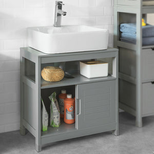 Mobile Sottolavabo Per Bagno con Poggiapiedi Sottolavabo Bagno Mobile Bagno Sottolavabo Grigio Scuro FRG128-SG