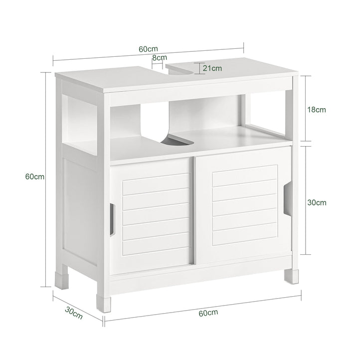 Mobile Sottolavabo Per Bagno con Poggiapiedi Sottolavabo Bagno Mobile Bagno Sottolavabo Bianco FRG128-W