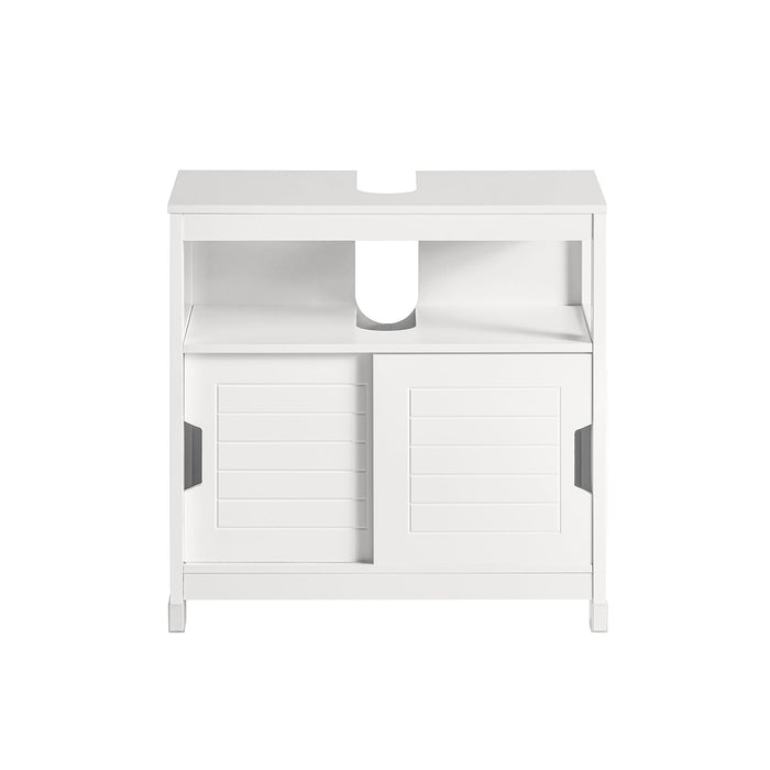 Mobile Sottolavabo Per Bagno con Poggiapiedi Sottolavabo Bagno Mobile Bagno Sottolavabo Bianco FRG128-W