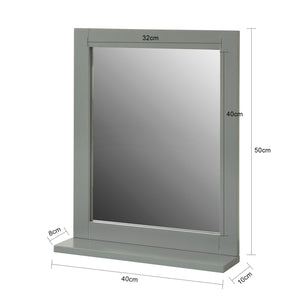 Specchio Bagno Specchio Da Parete Mensola Bagno Bianco A Muro Grigio Scuro FRG129-SG