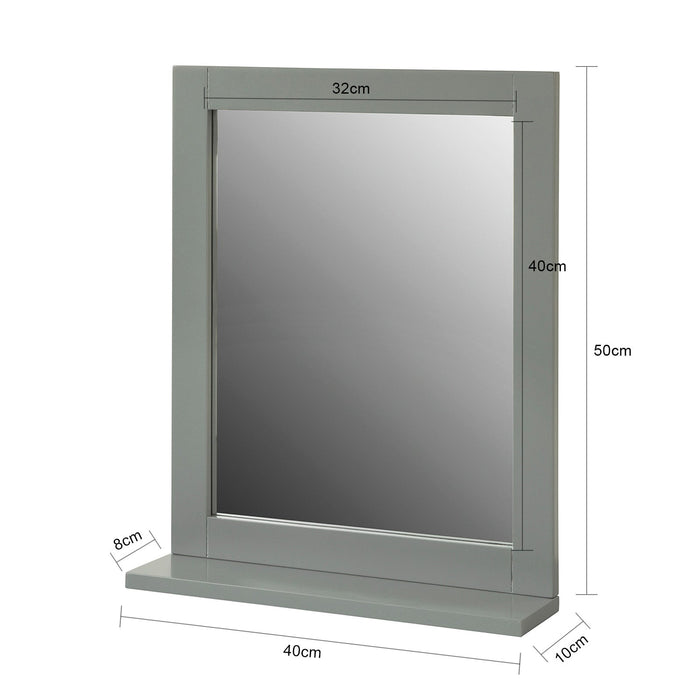 Specchio Bagno Specchio Da Parete Mensola Bagno Bianco A Muro Grigio Scuro FRG129-SG