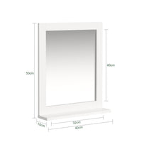 Specchio Bagno Specchio Da Parete Mensola Bagno Bianco A Muro Bianco FRG129-W