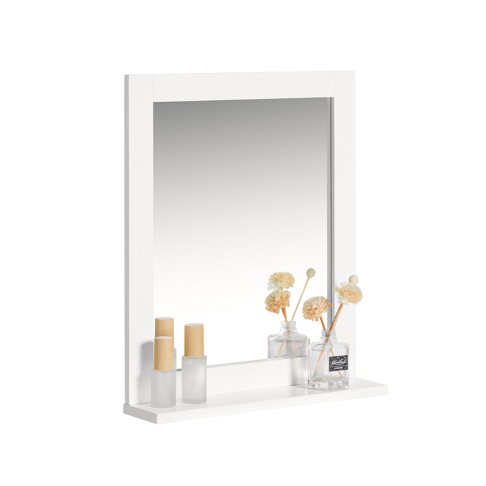 Specchio Bagno Specchio Da Parete Mensola Bagno Bianco A Muro Bianco FRG129-W