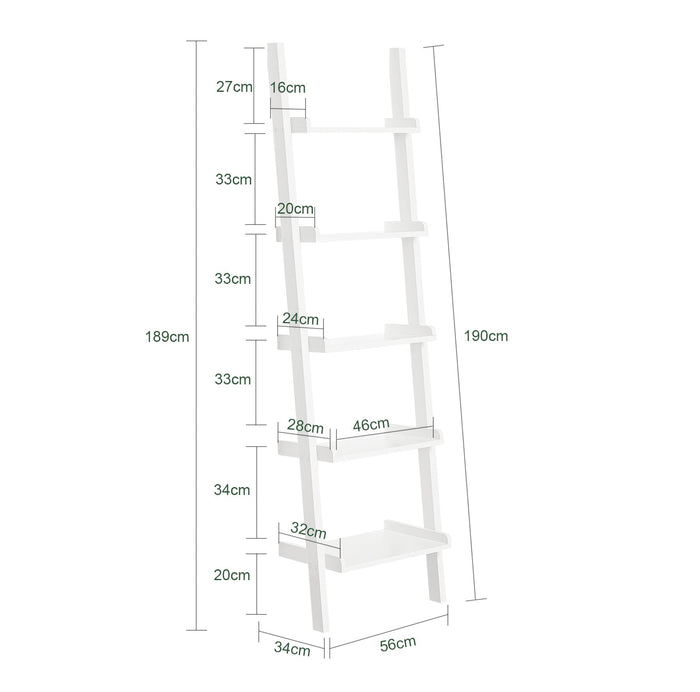 Scaffale a scala,Librerie, Scaffale da angolo Bianco FRG17-W