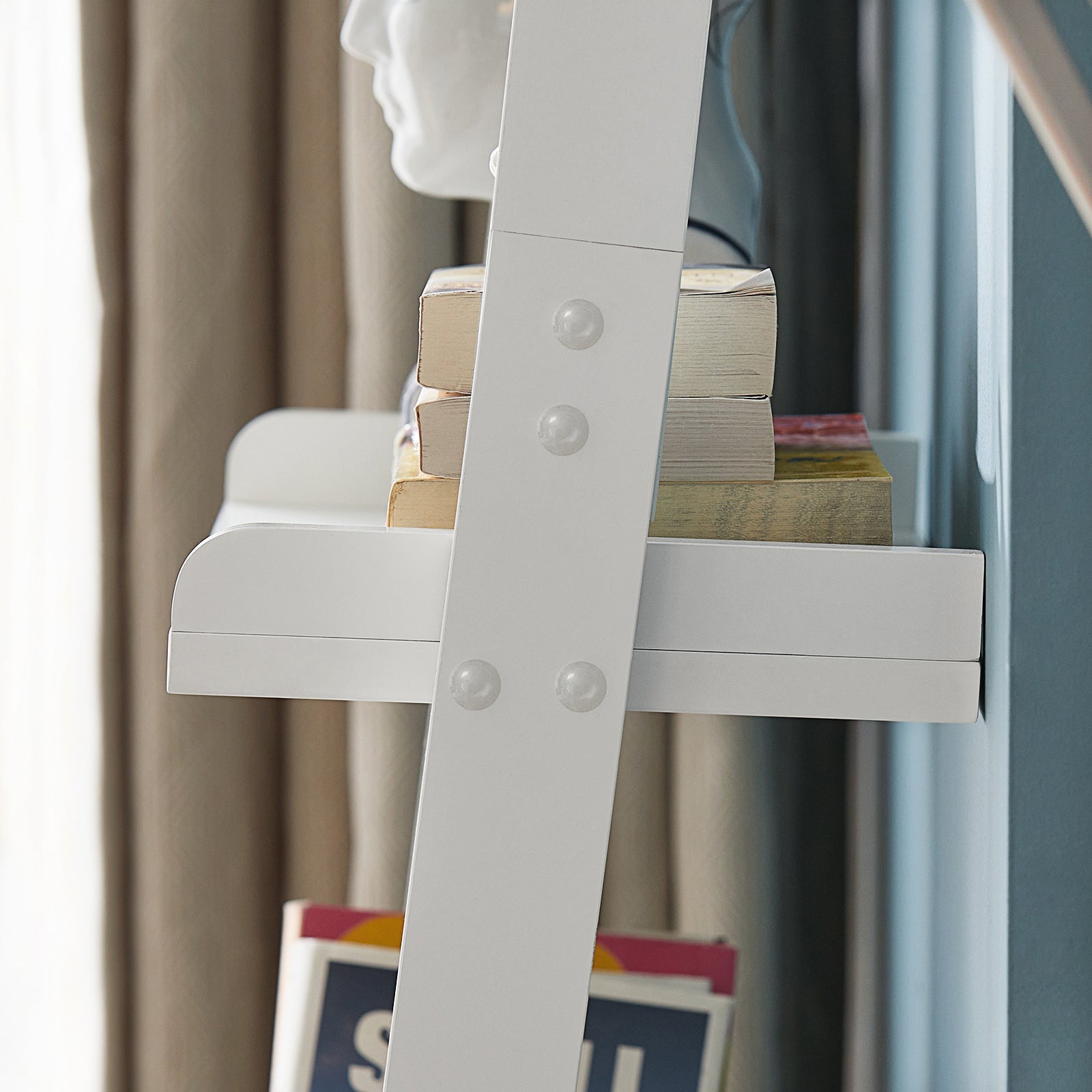 Scaffale a scala,Librerie, Scaffale da angolo Bianco FRG17-W