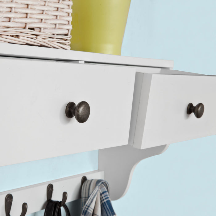 Appendiabiti A Parete Attaccapanni Da Muro Mensole Da Muro Bianco FRG178-W SoBuy