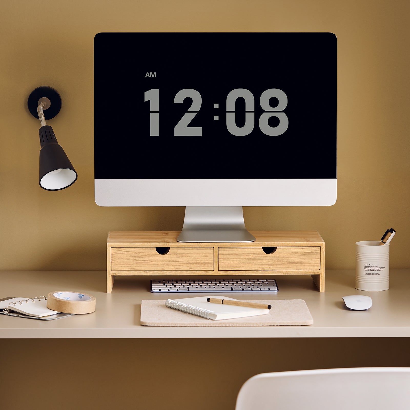 supporto monitor pc da scrivania con due cassetti FRG198-N