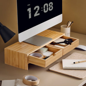 supporto monitor pc da scrivania con due cassetti FRG198-N