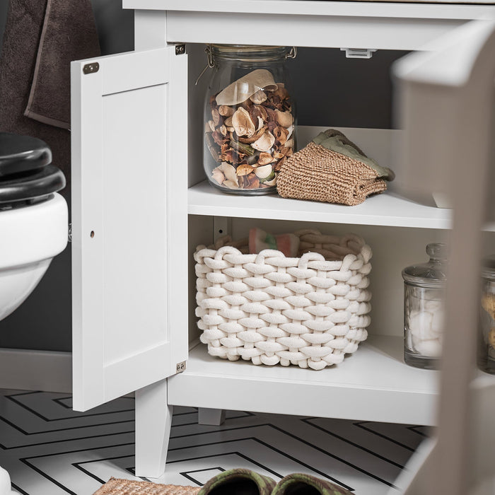 Mobiletto Bagno Colonna Bagno Cassettiera Bagno Bianco Con Cassetti Frg202-W