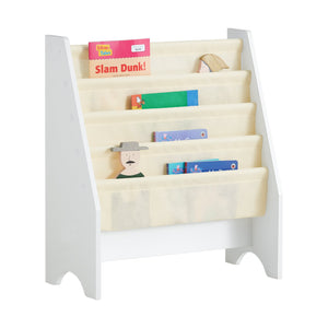 Libreria,Portariviste a terra, scaffale per riviste, 4 scomparti, 62x30x71cm FRG225-W