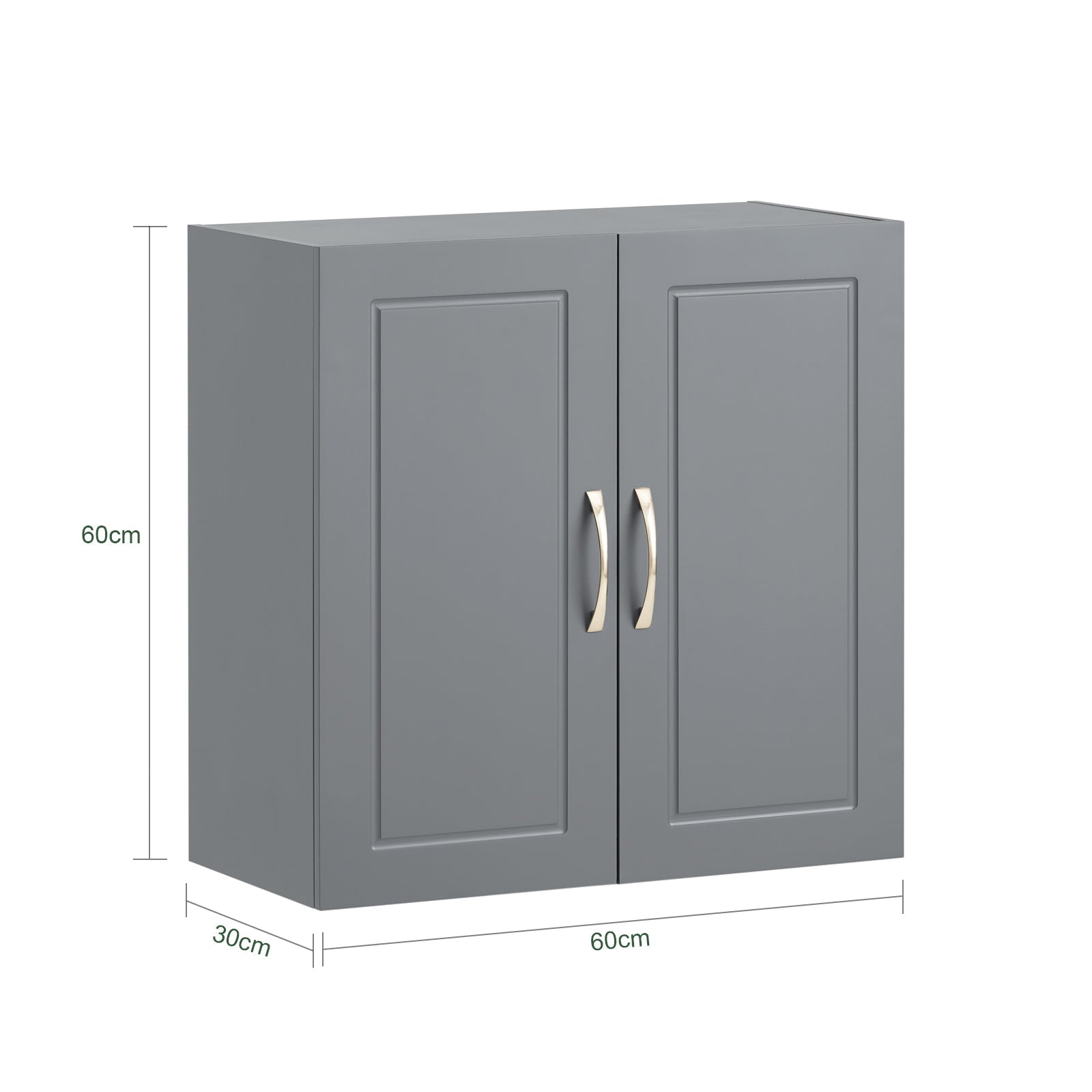 Armadietto pensile da bagno Mobile da parete per il cucina 2 ante 60x30x30cm Grigio FRG231-DG
