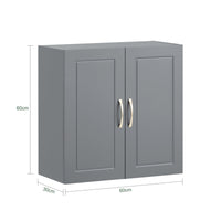 Armadietto pensile da bagno Mobile da parete per il cucina 2 ante 60x30x30cm Grigio FRG231-DG