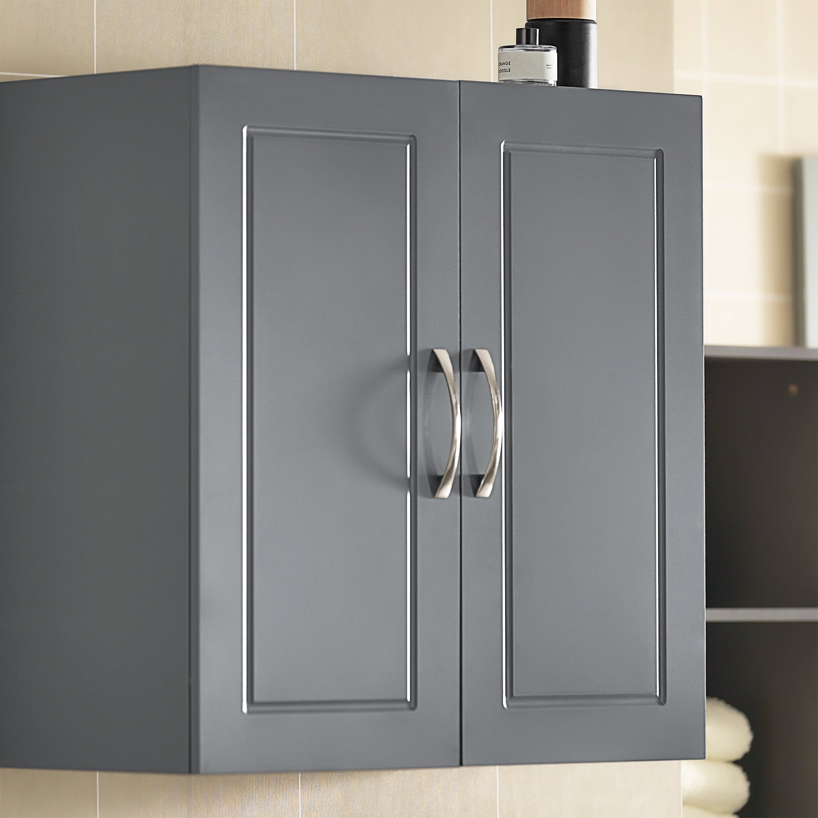 Armadietto pensile da bagno Mobile da parete per il cucina 2 ante 60x30x30cm Grigio FRG231-DG