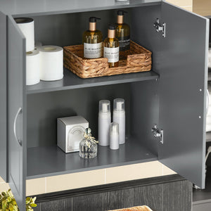 Armadietto pensile da bagno Mobile da parete per il cucina 2 ante 60x30x30cm Grigio FRG231-DG