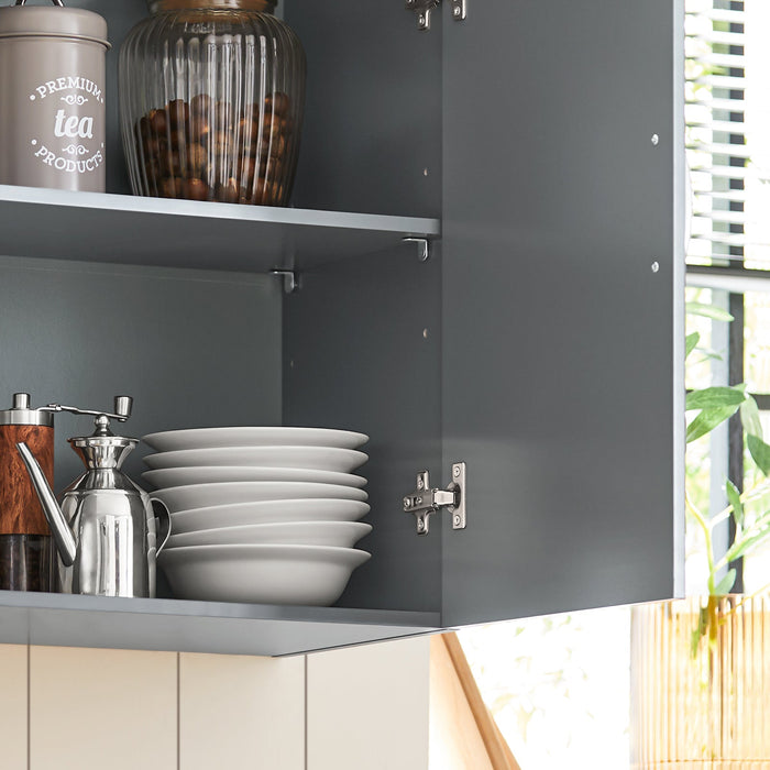 Armadietto pensile da bagno Mobile da parete per il cucina 2 ante 60x30x30cm Grigio FRG231-DG