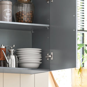 Armadietto pensile da bagno Mobile da parete per il cucina 2 ante 60x30x30cm Grigio FRG231-DG