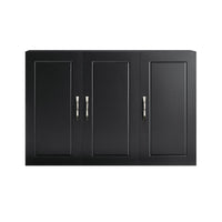Armadietto pensile da bagno Mobile da parete per il cucina 3 ante 90x30x60cm Nero FRG231-L-SCH