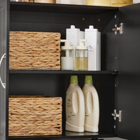 Armadietto pensile da bagno Mobile da parete per il cucina 3 ante 90x30x60cm Nero FRG231-L-SCH