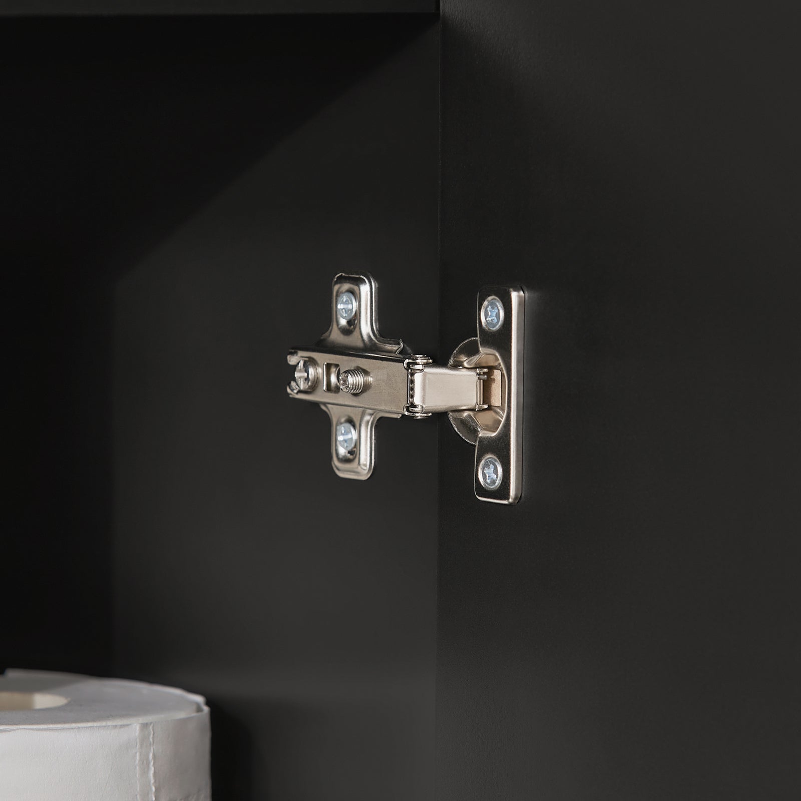 Armadietto pensile da bagno Mobile da parete per il cucina 3 ante 90x30x60cm Nero FRG231-L-SCH