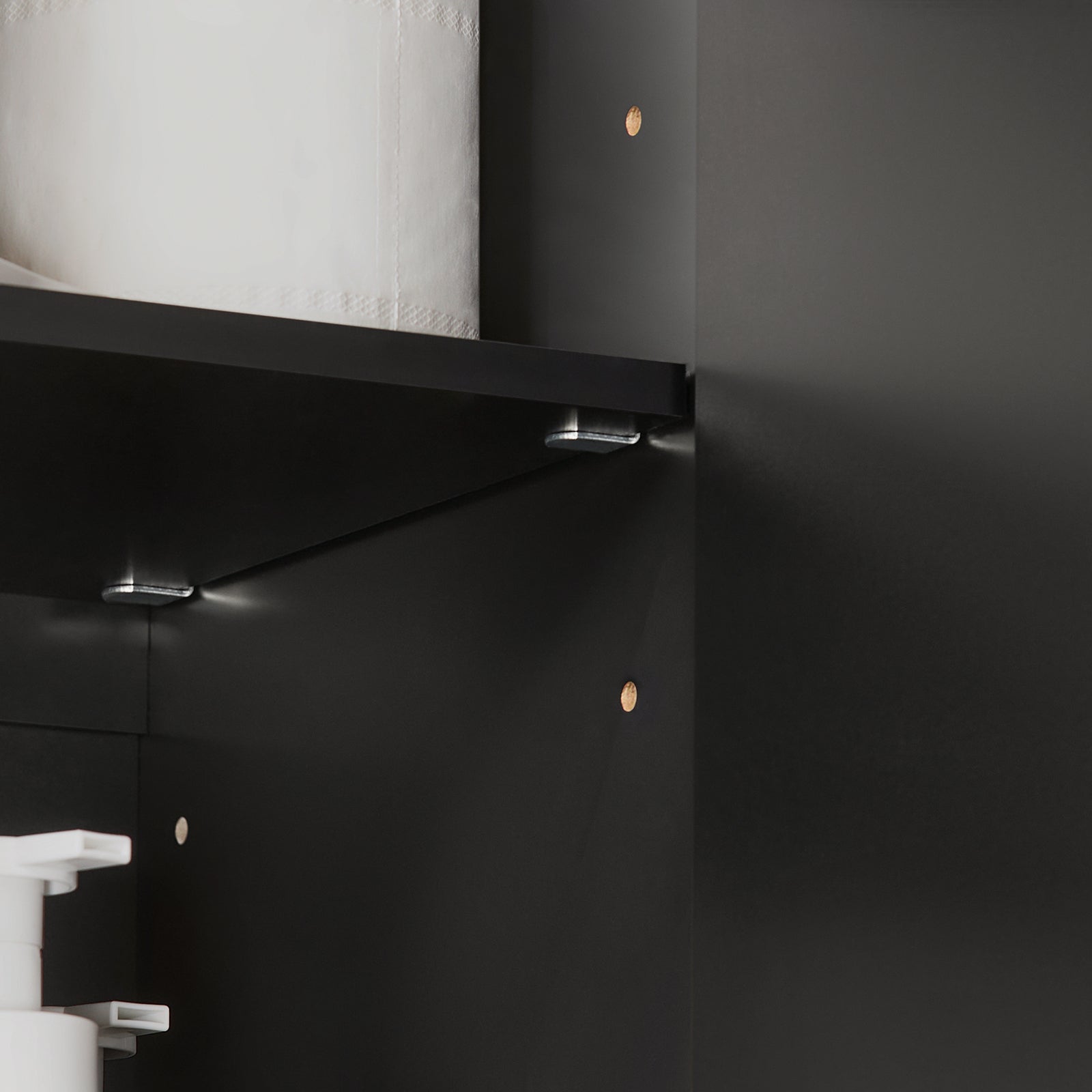 Armadietto pensile da bagno Mobile da parete per il cucina 3 ante 90x30x60cm Nero FRG231-L-SCH