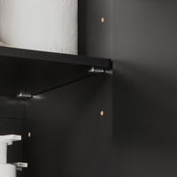 Armadietto pensile da bagno Mobile da parete per il cucina 3 ante 90x30x60cm Nero FRG231-L-SCH