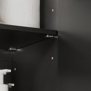 Armadietto pensile da bagno Mobile da parete per il cucina 3 ante 90x30x60cm Nero FRG231-L-SCH
