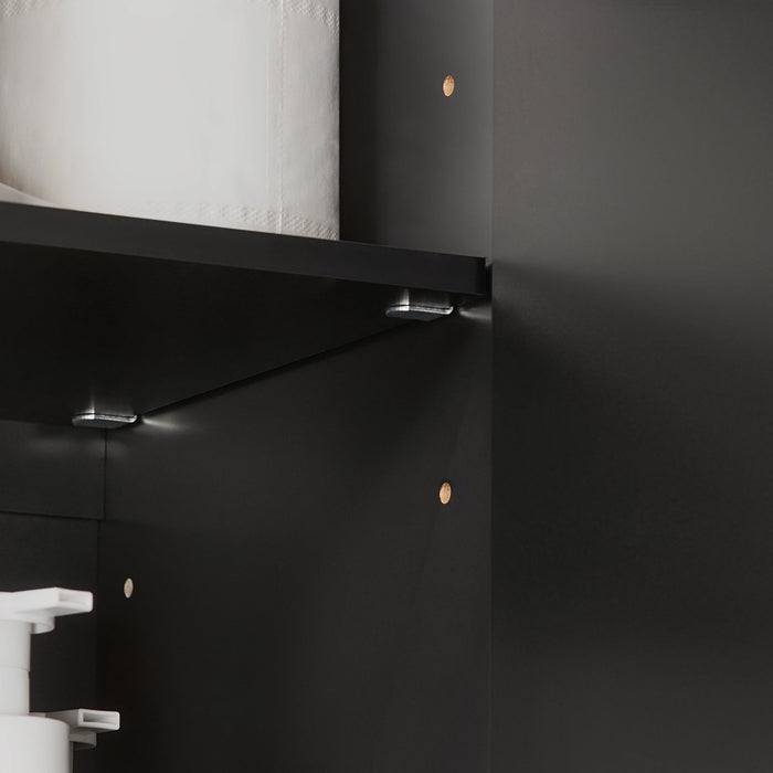 Armadietto pensile da bagno Mobile da parete per il cucina 3 ante 90x30x60cm Nero FRG231-L-SCH
