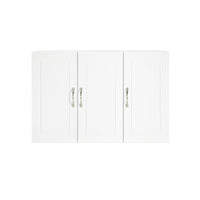 Armadietto pensile da bagno Mobile da parete per il cucina 3 ante 90x30x60cm Bianco FRG231-L-W